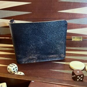 Marbled black hatch Rocado Shell Cordovan Italian leather wallet